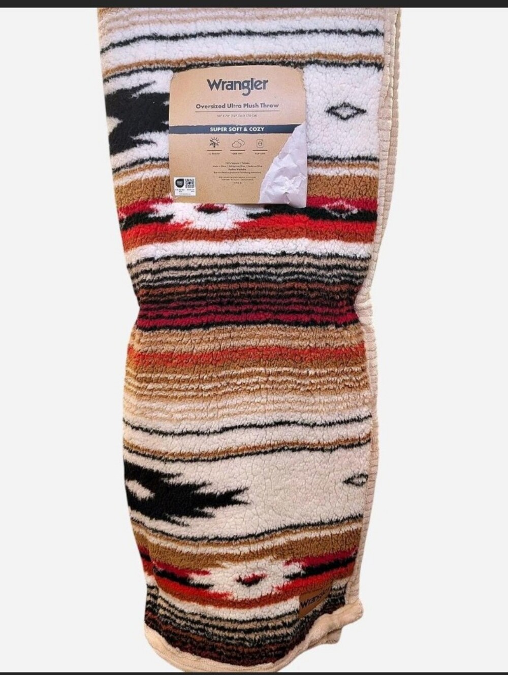Wrangler Oversized Ultra Plush Sherpa Throw Blanket 50x70